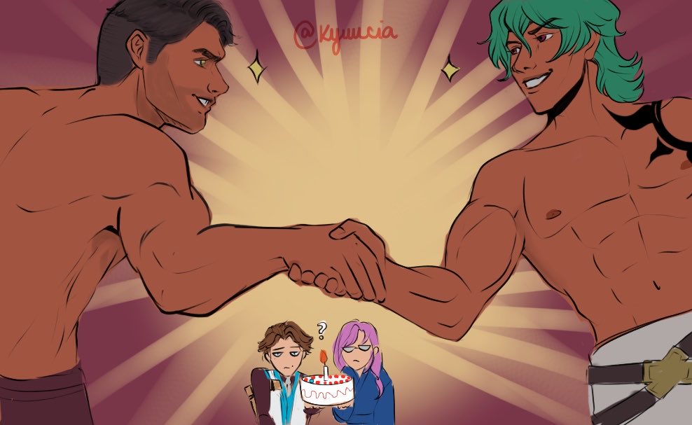 kyuucia's tweet photo. I know it’s simple but I had to!
Happy birthday to you bisexual big-titted men in love with their best friends! I love you both to hell and back!

#jayvik #matchablossom #joecherry https://t.co/TQJ7UeM0cm