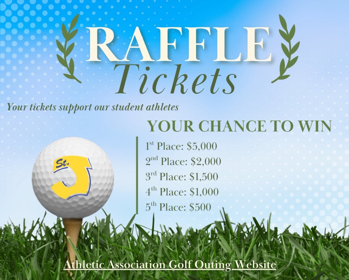 bmcternan's tweet photo. Who wants to win some money???

🎉 St. Joseph Catholic Academy is thrilled to announce its annual raffle ticket fundraiser.  You can even make your payment with your credit card.

https://t.co/N5l1QaNHEw Store Item: Raffle Ticket - SJCA Athletic Association Golf Outing https://t.co/TsEYd7LT7z