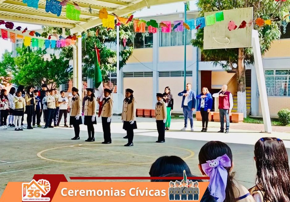 🟠 Con el propósito de honrar a nuestros símbolos patrios y fortalecer el sentido de identidad nacional, por instrucción de la 𝙈𝙩𝙧𝙖. 𝙈𝙤́𝙣𝙞𝙘𝙖 𝙈𝙞𝙧𝙞𝙖𝙢 𝙂𝙧𝙖𝙣𝙞𝙡𝙡𝙤 𝙑𝙚𝙡𝙖𝙯𝙘𝙤, 𝙎𝙚𝙘𝙧𝙚𝙩𝙖𝙧𝙞𝙖 𝙂𝙚𝙣𝙚𝙧𝙖𝙡 𝙙𝙚 𝙡𝙖 𝙎𝙚𝙘𝙘𝙞𝙤́𝙣 𝟯𝟲, asisten