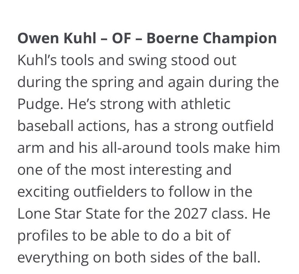 Thank you <a href="/DustinLMcComas/">Dustin McComas</a> for the write-up. <a href="/LonestarBSBclub/">LonestarBaseballClub</a> <a href="/ChargerBSB/">Champion Charger Baseball</a> <a href="/nikobaseball1/">𝙉𝙞𝙠𝙤 𝙂𝙤𝙣𝙯𝙖𝙡𝙚𝙯</a>