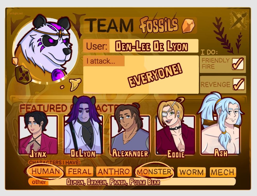 den_lyon's tweet photo. Hola.

Segundo año participando en el Art Fīght...

VAMO' TEAM FOSSILS! 🦴 

#artfight2025 #artfi https://t.co/bGj38chImw