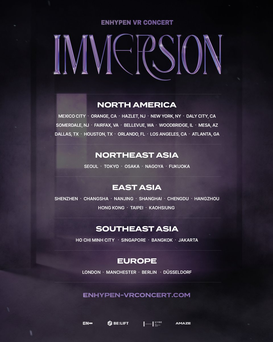 AMAZE_VR's tweet image. &lt;ENHYPEN VR CONCERT : IMMERSION&gt;
Step into #IMMERSION in your city ✨
🔗 ENHYPEN-VRCONCERT.COM
#ENHYPEN #VRCONCERT
#엔하이픈 #VR콘서트 #이머전