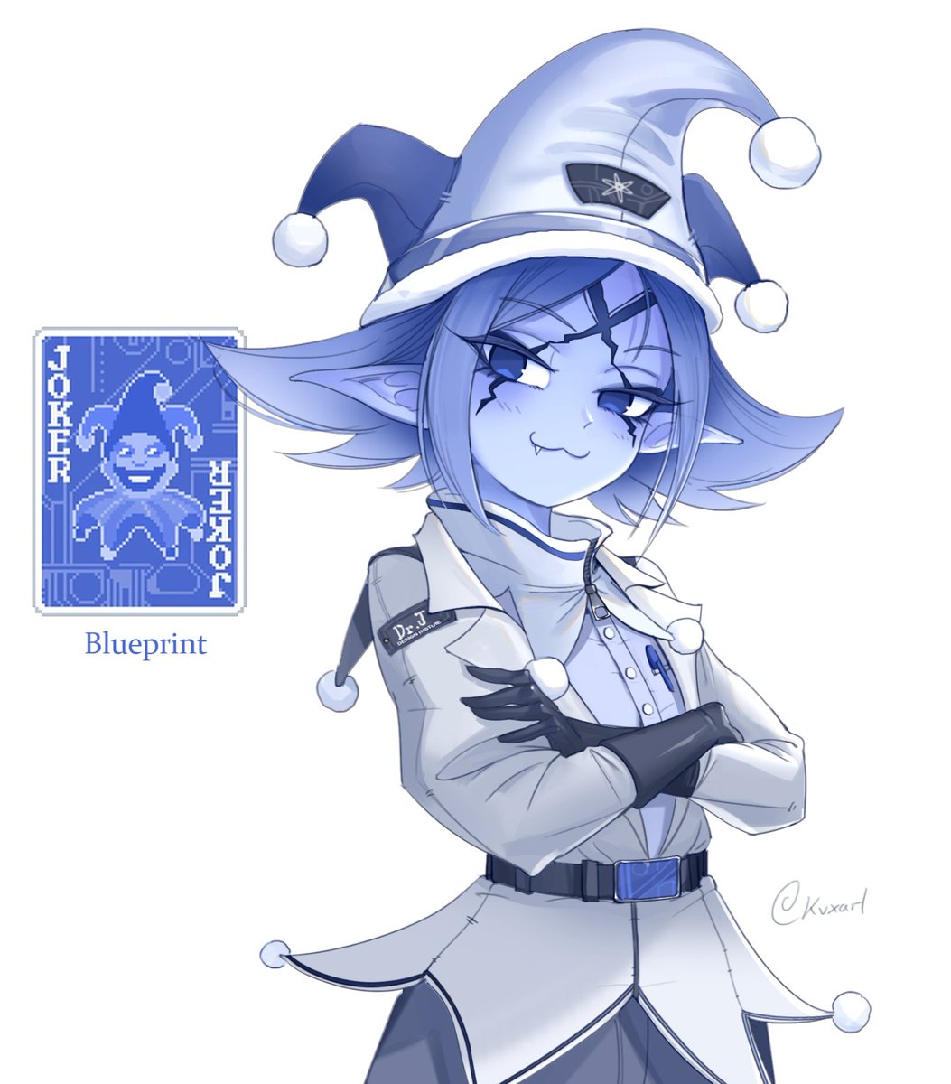 kvxart's tweet image. Balatro blueprint joker+🥼: