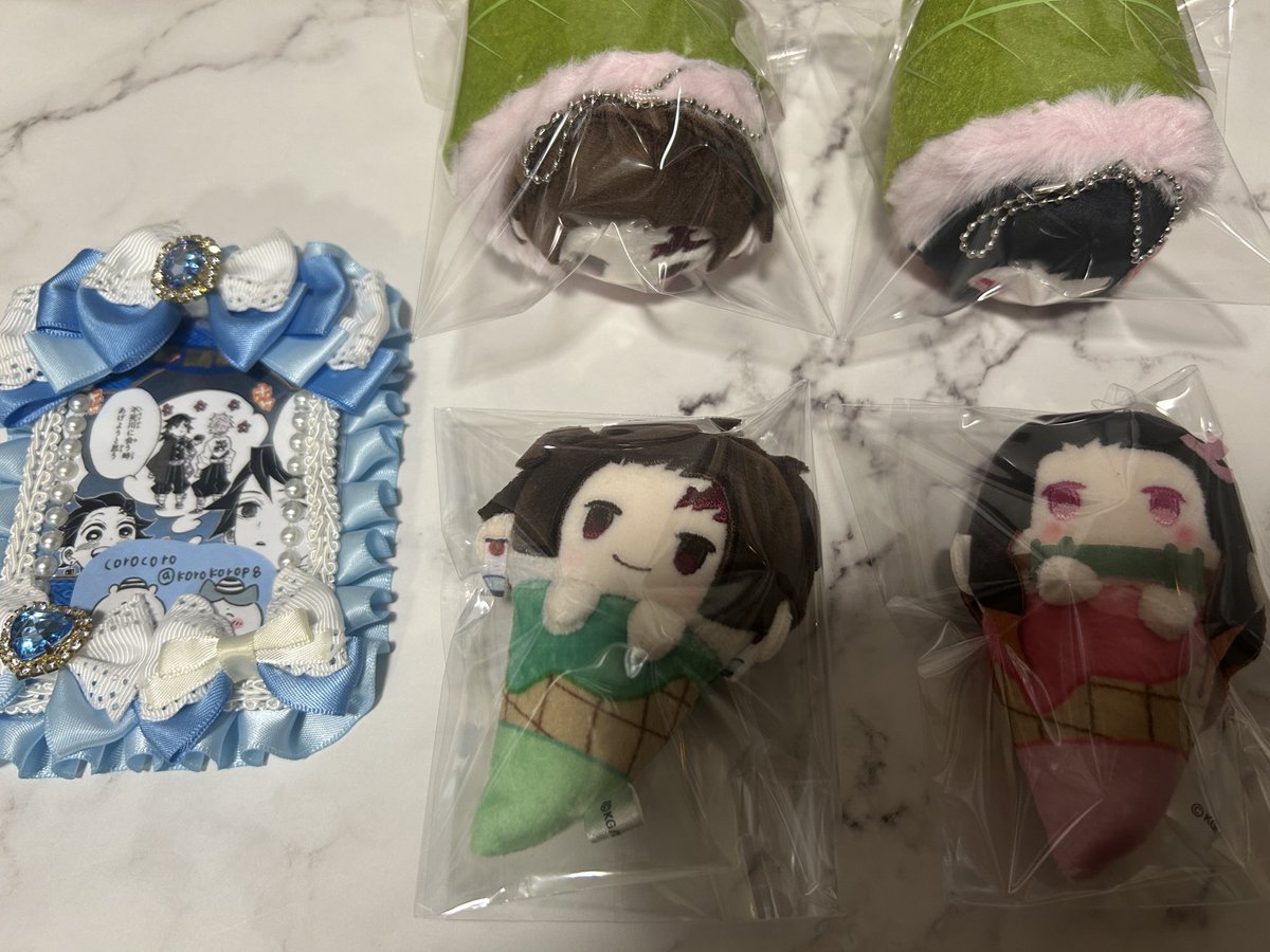 korokorop8's tweet photo. ˚*.꒰ 譲渡 ꒱.*˚

鬼滅の刃 鬼滅 アイスたぴぬい 桜餅マスコット

譲⌇ 炭治郎 禰󠄀豆子

求⌇ 定価＋送料

都内お手渡しも可能です。
まとめて、キャラ毎優先ですが、1点からでもお気軽にお声掛けください🧸⸝⋆ https://t.co/g9EmfGqysL