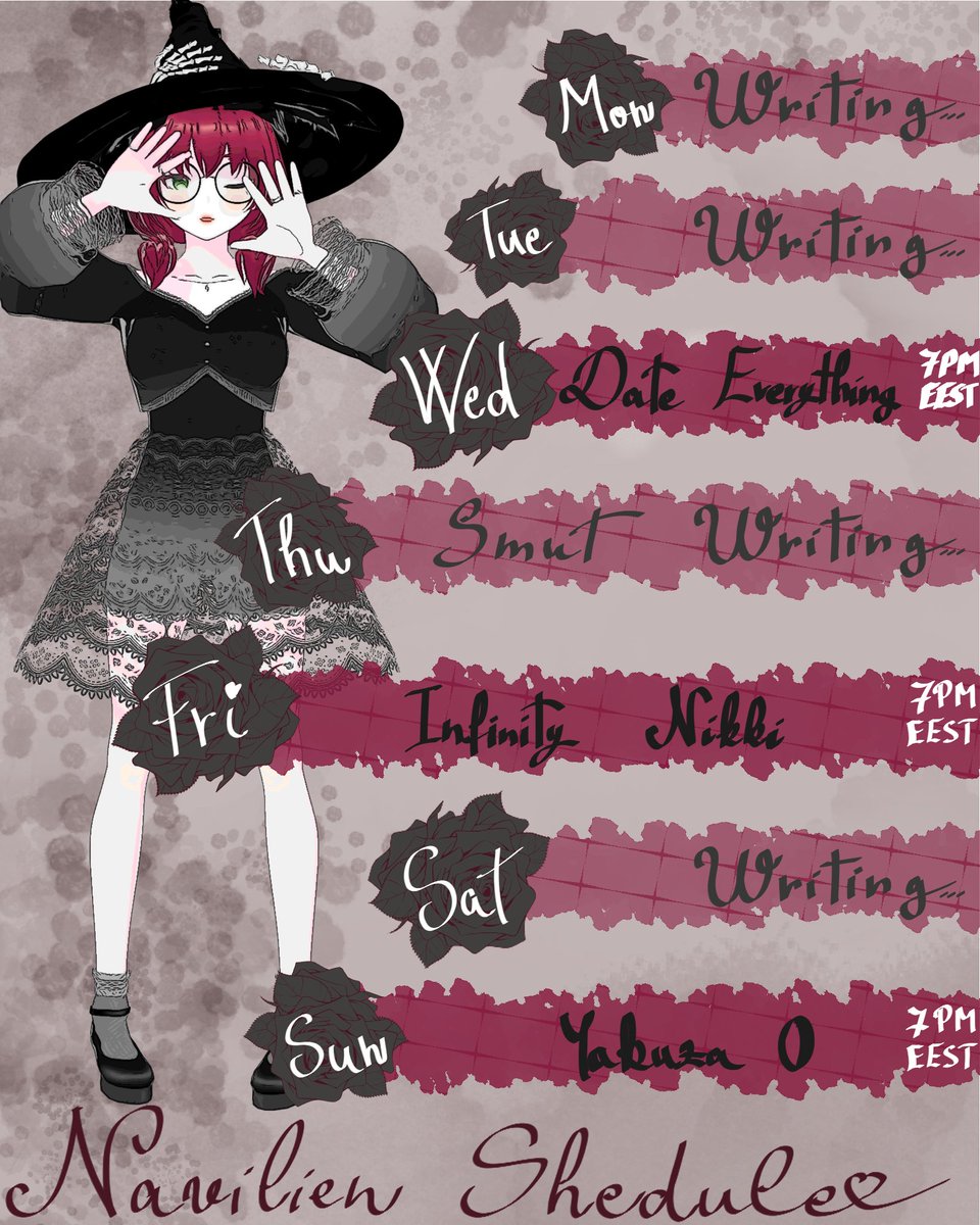 navilienvt's tweet photo. My schedule for this week (7th-13th of July)! Anything interests you? Feel free to drop by! You can find me on YouTube at navilienvt or go to my bio! #vtuber #streamer #schedule #vtuberEn #vtuberRo #vtuberHu #VtuberUprising https://t.co/piZdGPXElW