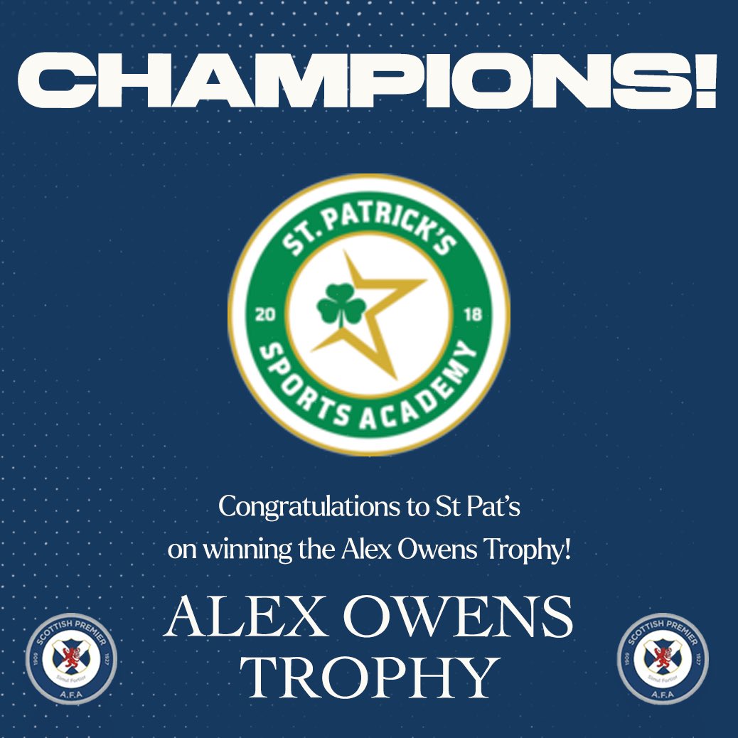🕔 𝗙𝗨𝗟𝗟 𝗧𝗜𝗠𝗘: 𝗦𝗧 𝗣𝗔𝗧’𝗦 𝗔𝗥𝗘 𝗖𝗛𝗔𝗠𝗣𝗜𝗢𝗡𝗦! 🏆
 A thrilling final ends with St Pat’s lifting the Alex Owens Cup after a 3–2 victory over EKYM!
 What a night at New Douglas Park! 🔴⚪
#AlexOwensCup #StPatsVsEKYM #CupFinal #Champions