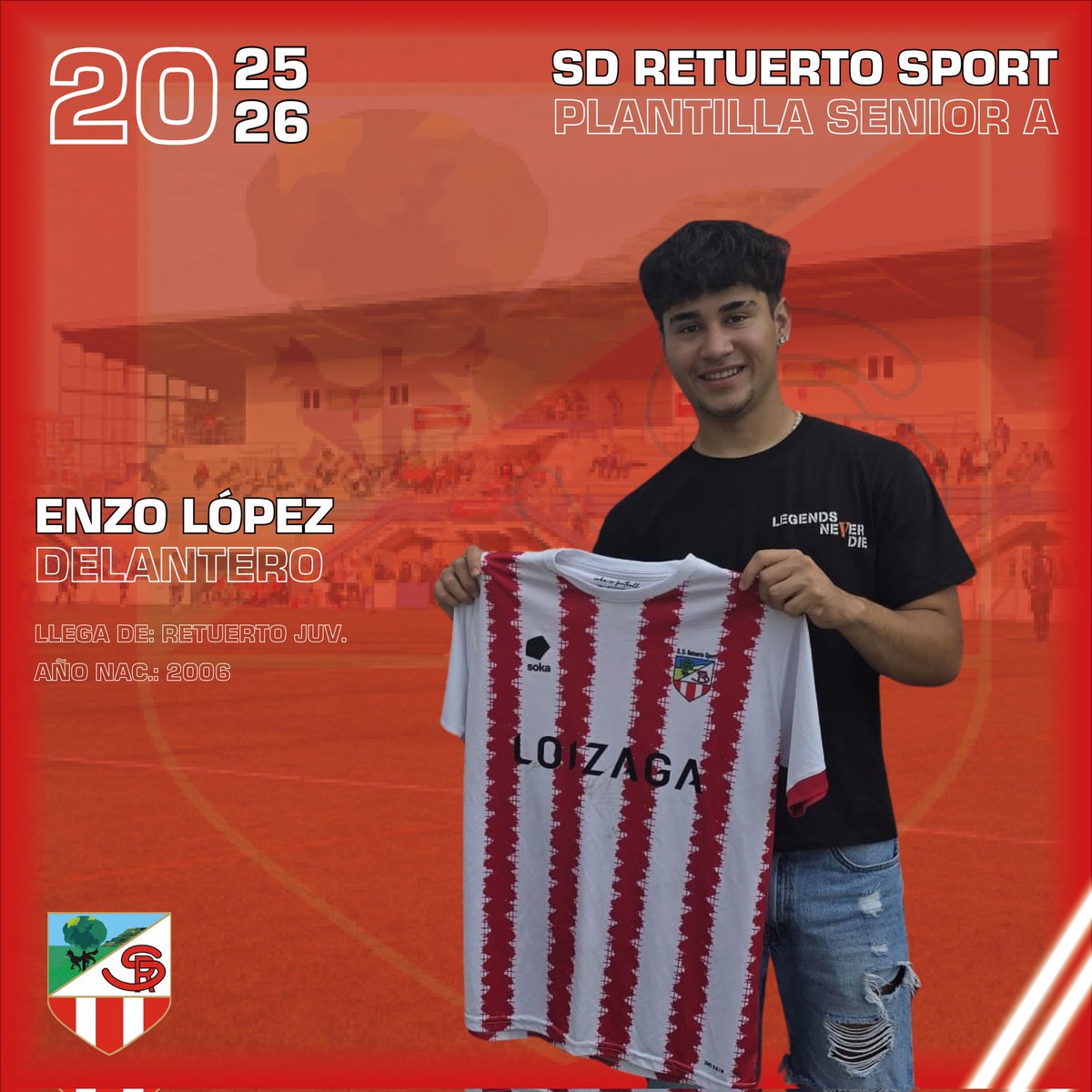 💥 TEMPORADA 25-26

Somos un club de barrio y también de cantera, así que anunciar el paso de 2 jugadores desde juveniles al Senior A es un orgullo.

◽ Izan Silva, central del 2006.
◽ Enzo López, delantero del 2006.

❤️🤍 #AupaRetu