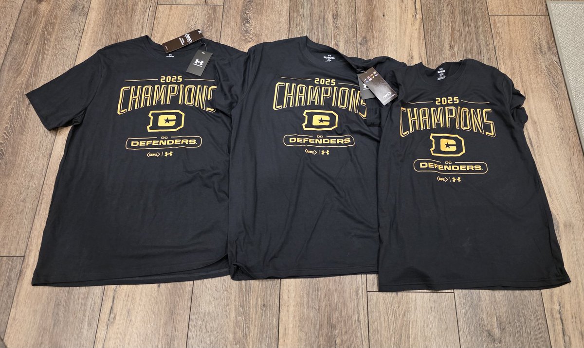 Instegone's tweet image. If you are looking for @XFLDefenders Championship shirts, @DICKS has them on sale cheaper than the @TheUFL store and if you spend $100 and use the App with code App20 you save $20. In store pickup! Get them before this weekends celebration at the Wharf! @UnderArmour