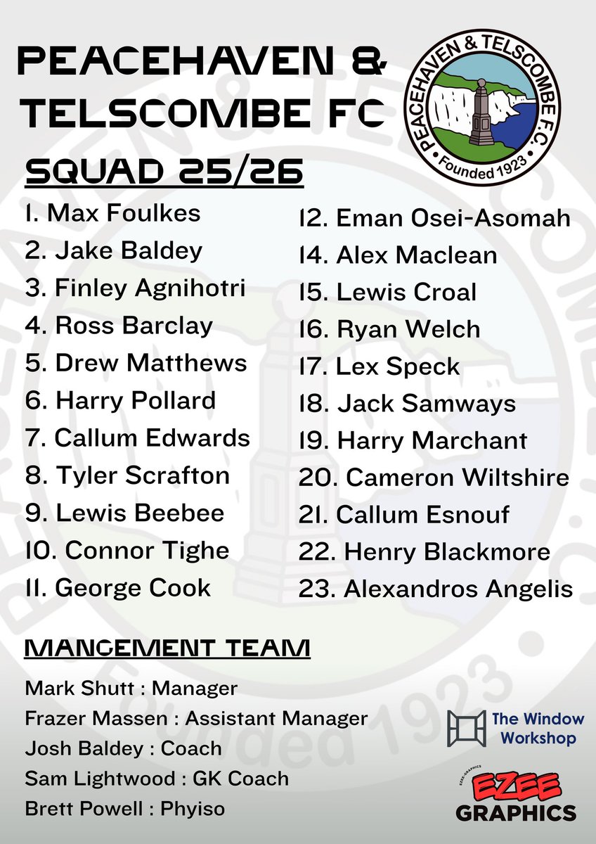 PT_FC's tweet image. 🚨PEACEHAVEN SQUAD 25/26 🚨

Full details can be found on the club&apos;s Facebook account 👇

facebook.com/share/1A44ryck…