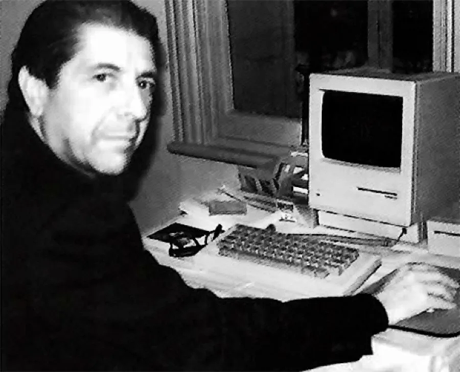 There's no greater genre of photo than "Leonard Cohen at the computer"