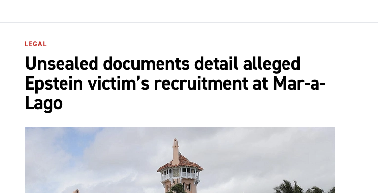 I think a lot of people have seen this quote, but fewer people know that Epstein used Mar A Lago to recruit underage girls to traffic