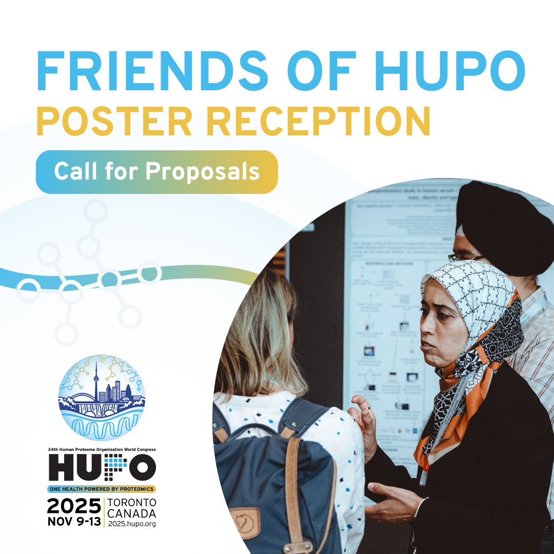 Do you lead an initiative that’s pushing proteomics forward? 🤔

Be considered for having a poster during the Friends of HUPO Reception on Monday, November 10 to present your work.

Submit By: September 12, 2025

More details: 2025.hupo.org

#HUPO2025 #Proteomics