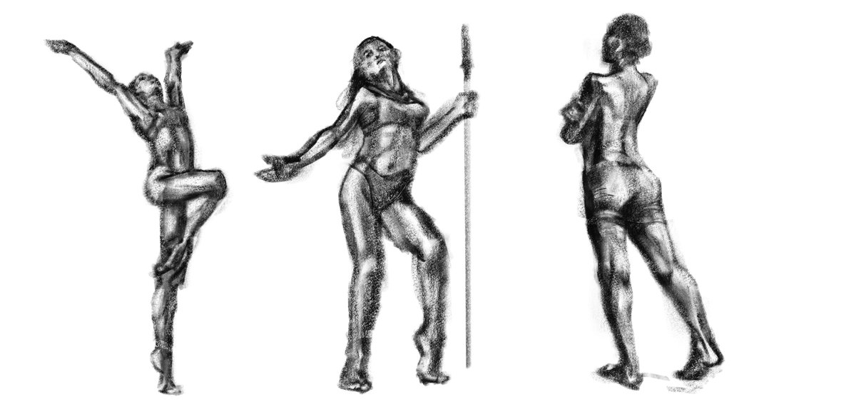 braaiboet's tweet image. Some random studies! 
Been really enjoying joining @KaseySnowArt for themed morning warmup sketches on Twitch! Great way to start the day, recommend her streams, it&apos;s a wonderful environment! 
#studies #TheArtGym