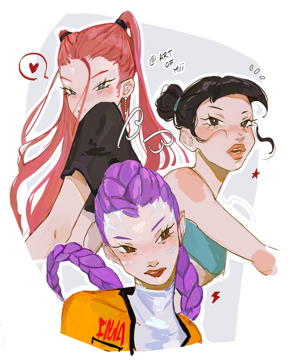 🩷💜🖤 // #KPOPDEMONHUNTERS #kpopdemonhuntersfanart