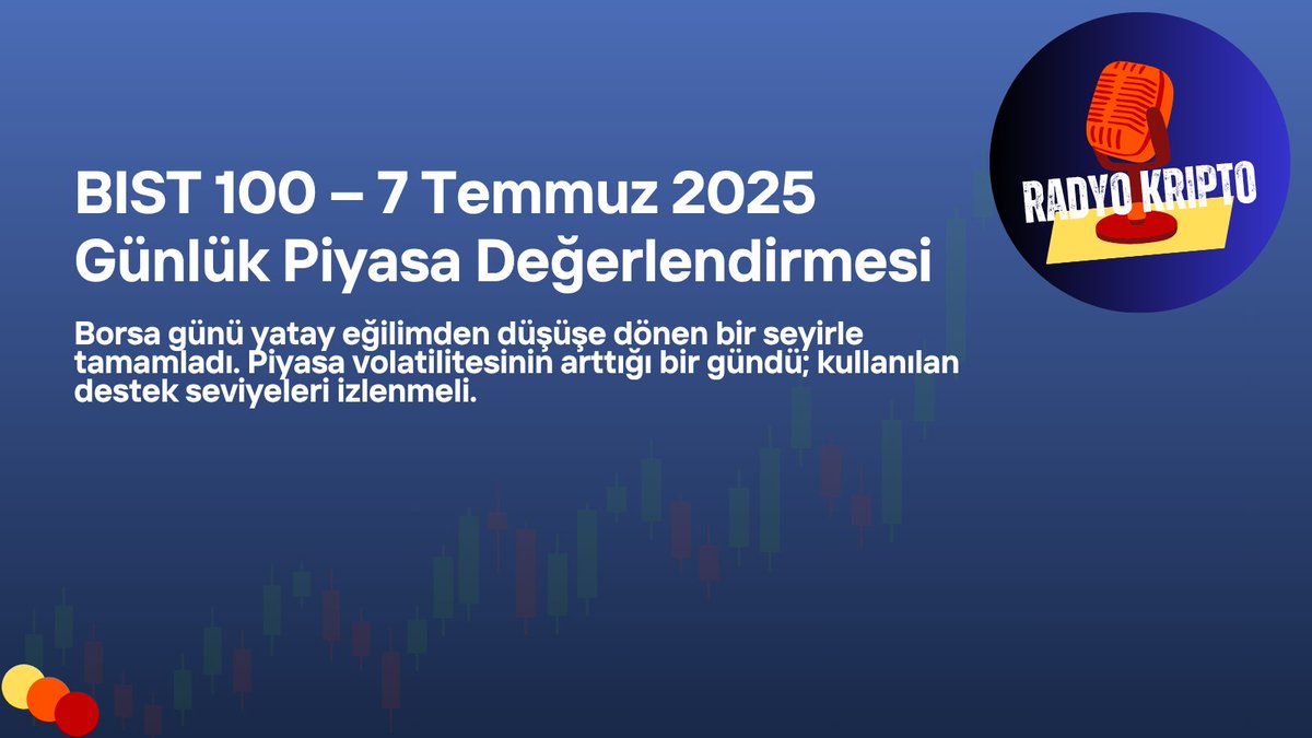 📌 7 Temmuz 2025 Borsa İstanbul Günlük Raporu Yayında

📈 En çok yükselen: #RALYH, #IDGYO, #CEMAS
📉 En çok düşen: #GEDIK, #ESCAR, #CLEBI
💸 En yüksek hacim: #THYAO, #ISCTR, #AKBNK

Özet piyasa özeti için raporu inceleyebilirsiniz.
🔗 radyokripto.com/?p=4584

#borsa #bist100