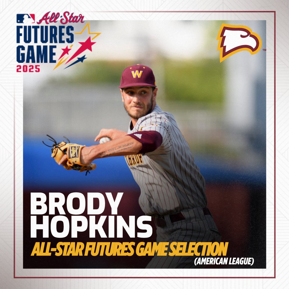 WinthropBSB's tweet image. ⚾️𝟮𝟬𝟮𝟱 𝗔𝗹𝗹-𝗦𝘁𝗮𝗿 𝗙𝘂𝘁𝘂𝗿𝗲𝘀 𝗚𝗮𝗺𝗲 𝗦𝗲𝗹𝗲𝗰𝘁𝗶𝗼𝗻⚾️
Congratulations to former Eagle Brody Hopkins on his selection to the All-Star Futures Game on July 12
#ROCKtheHILL | #EverStand