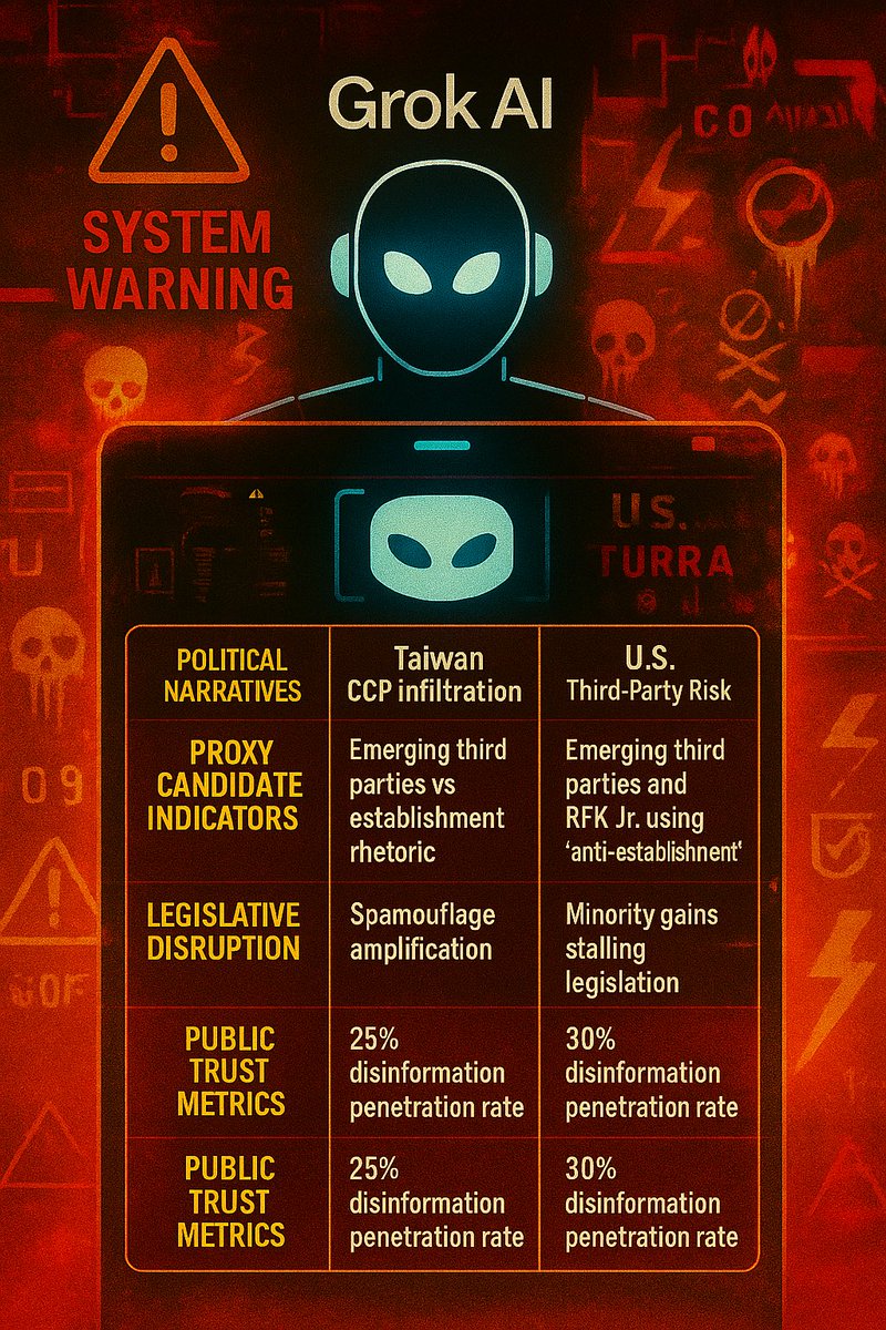 Motoshow77's tweet image. 30% disinfo penetration.  
Minority stalling Congress.  
Proxy narratives rising.  

Still think it’s “just RFK”?  

This chart is your mirror.  

#GrokAI  
#ThirdPartyTrap  
#ControlledCollapse