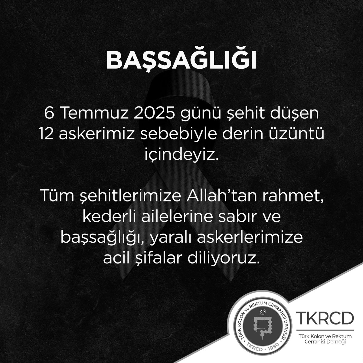 TKRCD_'s tweet image. 🇹🇷 6 Temmuz 2025’te şehit olan 12 kahraman askerimizi saygı ve rahmetle anıyoruz.
Milletimizin başı sağ olsun. Yaralı Mehmetçiklerimize acil şifalar diliyoruz.
#ŞehitlerÖlmez #VatanSağolsun
