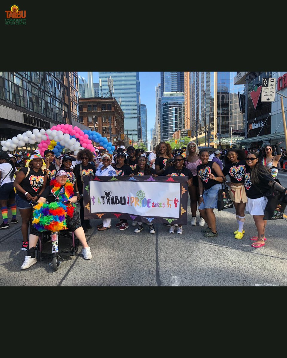TAIBU_CHC's tweet photo. TAIBU came through for #Pride2025! 🌈
Black 2SLGBTQ+ joy, resistance & community at the centre, just how it should be. See you all next year ❤️
#TAIBU #PrideTO #Ubuntu #BlackHealthMatters #2SLGBTQ https://t.co/IecPwRKYhZ