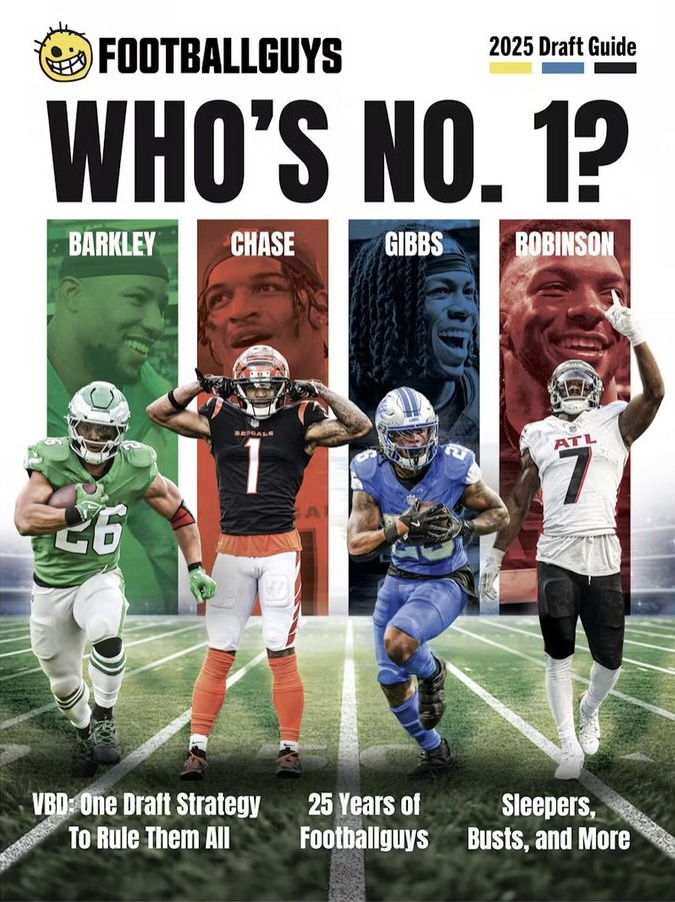 Footballguys Fantasy Football (@footballguys) on Twitter photo Announcing the return of the <a href="/Footballguys/">Footballguys Fantasy Football</a> Magazine!
- Cheat Sheets
- Strategy
- Commissioner Tools
- Staff Mock
- and much, much more!
Pre-order now below to get $5 off & free shipping! Announcing the return of the <a href="/Footballguys/">Footballguys Fantasy Football</a> Magazine!
- Cheat Sheets
- Strategy
- Commissioner Tools
- Staff Mock
- and much, much more!
Pre-order now below to get $5 off & free shipping!