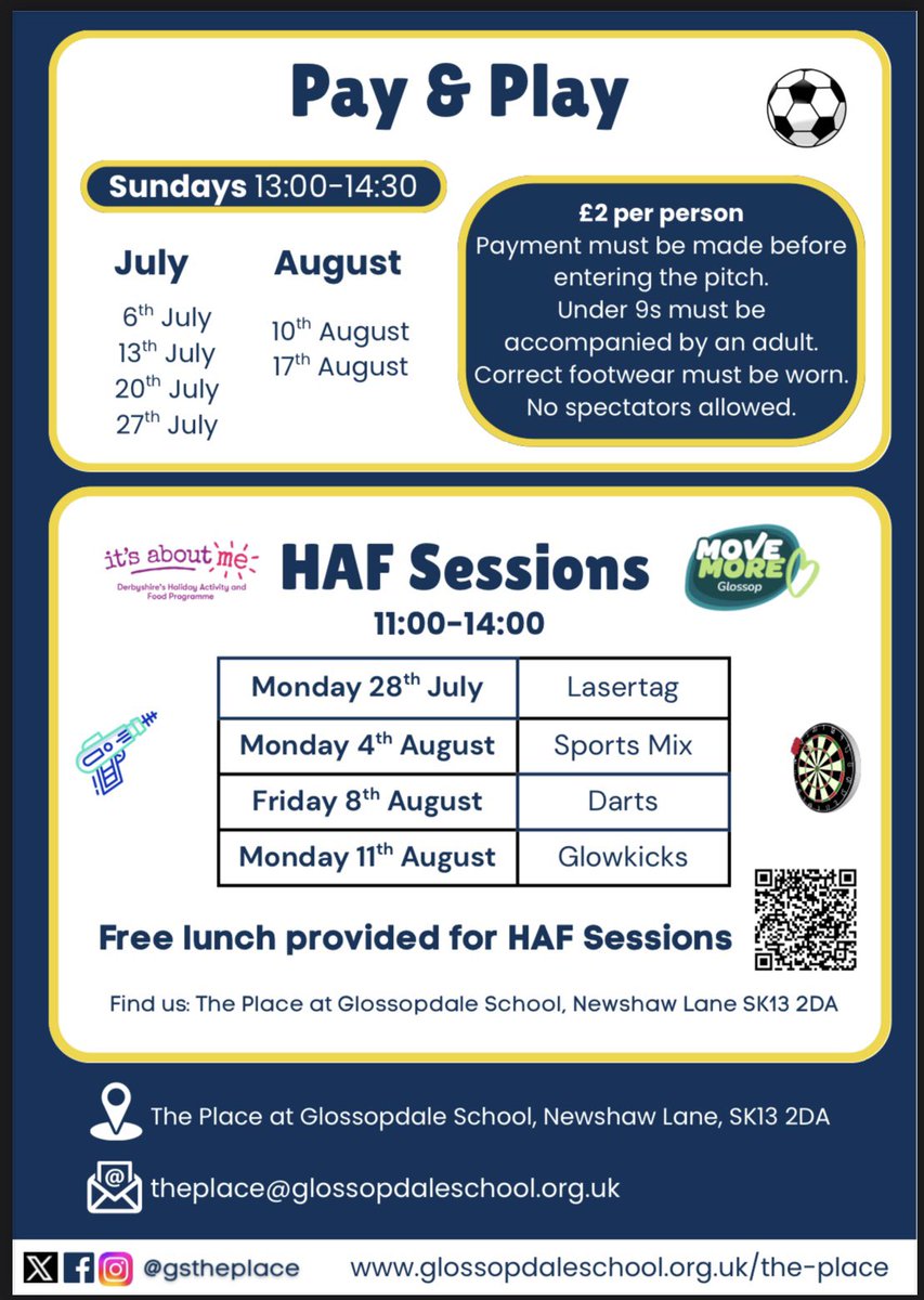 GSThePlace's tweet photo. Summer holidays are nearly here! We have lots going on for N-Gage &amp; Football for Fun > use code EARLYBIRD for daily discounts. HAF activities for free for 10-16yr olds too! Plus #payandplay too! https://t.co/PRq32jpBbc