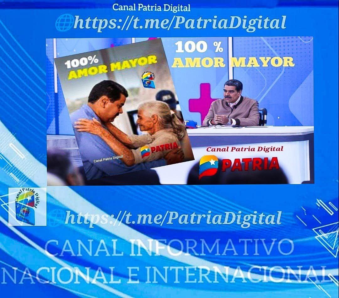 🔴AHORA 

✅ Inicia el pago de 100%  Amor Mayor correspondiente a julio 2025 a través de la Plataforma Patria para las pensionadas y pensionados.

🔴 MONTO: 130,00 Bs.