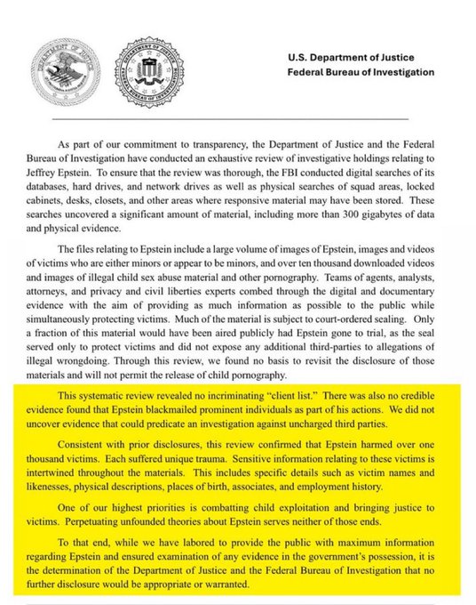 FracturedLight0's tweet image. 🧵 After decades of sealed files, dead witnesses, and media silence, the Epstein case is over.
No client list, no blackmail, no murder. Just a dead man and a closed case.
Like you're stupid enough to forget...again.
I will never forget.
Here’s everything I know about Epstein:…