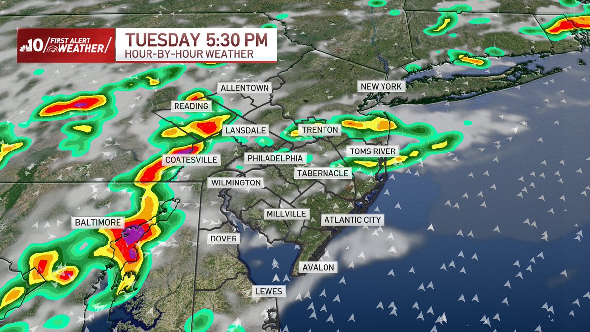 rjohnsontv's tweet image. Steamy & Stormy Tuesday🚨
Feels like temps will rise into the triple digits for many neighborhoods Tue afternoon before a cold front brings strong to severe storms from 3pm-9pm. Main threat = Damaging wind gusts.
Stay w/ @NBCPhiladelphia for updates on tomorrow's storm threat
