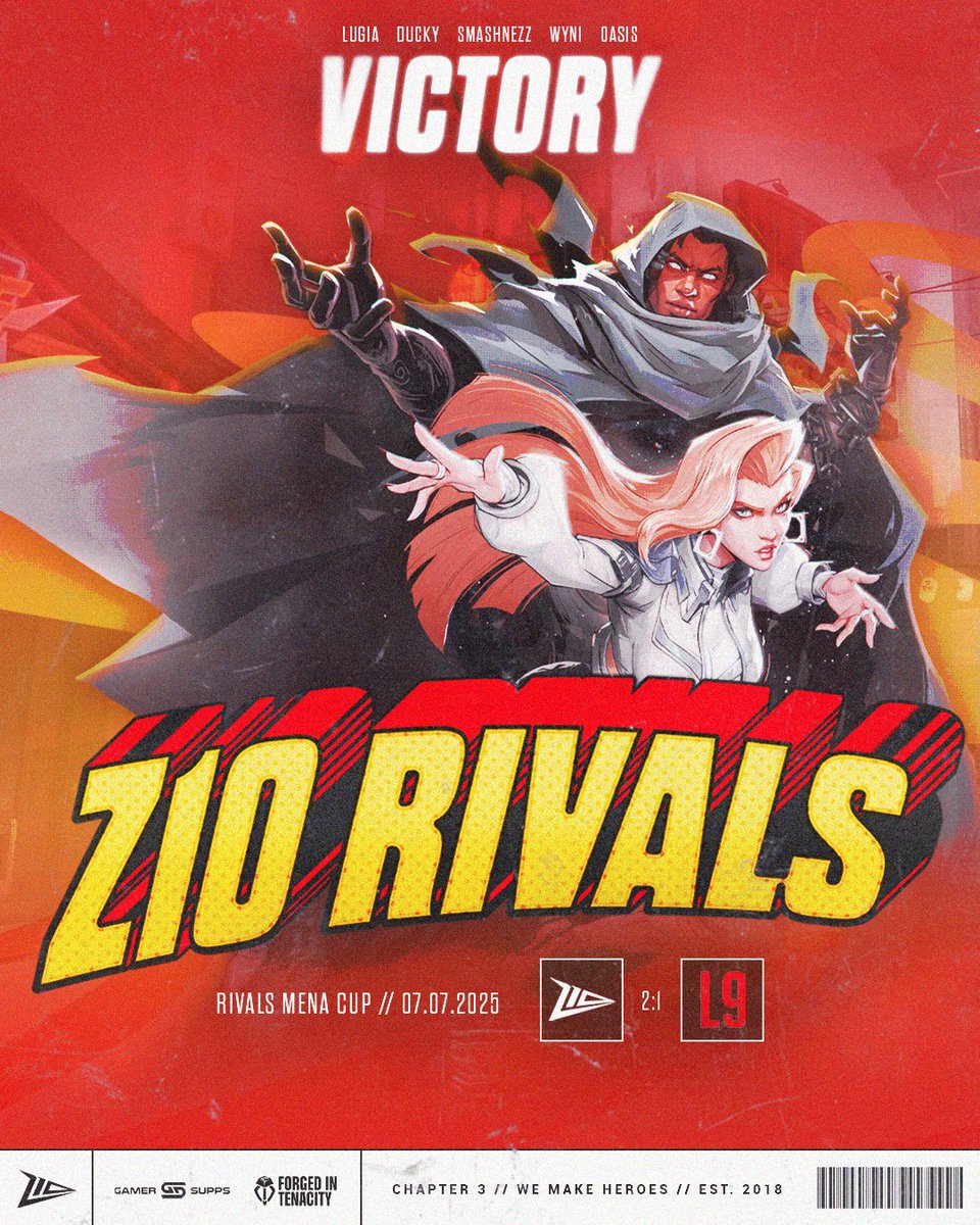 Victory secured - 2:1 🆚 Low Nine
Another strong showing in Rivals MENA as we keep the run alive. GG to our opponents!

#WeMakeHeroes #Z10WIN #MarvelRivals