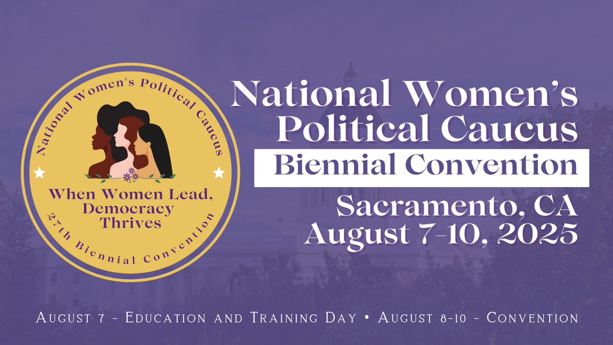 NWPCNational's tweet image. 🌟 Have you registered for the National Women's Political Caucus 27th Biennial Convention in Sacramento, CA August 7–10?
Register today: eventbrite.com/e/131932634360…