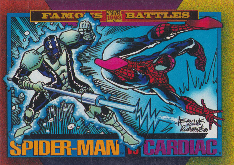 AustinGorton's tweet image. Card 175: Spider-Man vs Cardiac

Cardiac's glow up continues, as he gets on the last Spider-Man-centric Famous Battle card, edging out many classic Rogues (though at least some got covered via the Sinister Six battle).

#TradingCardADay #MU4 #FamousBattles #SpiderMan