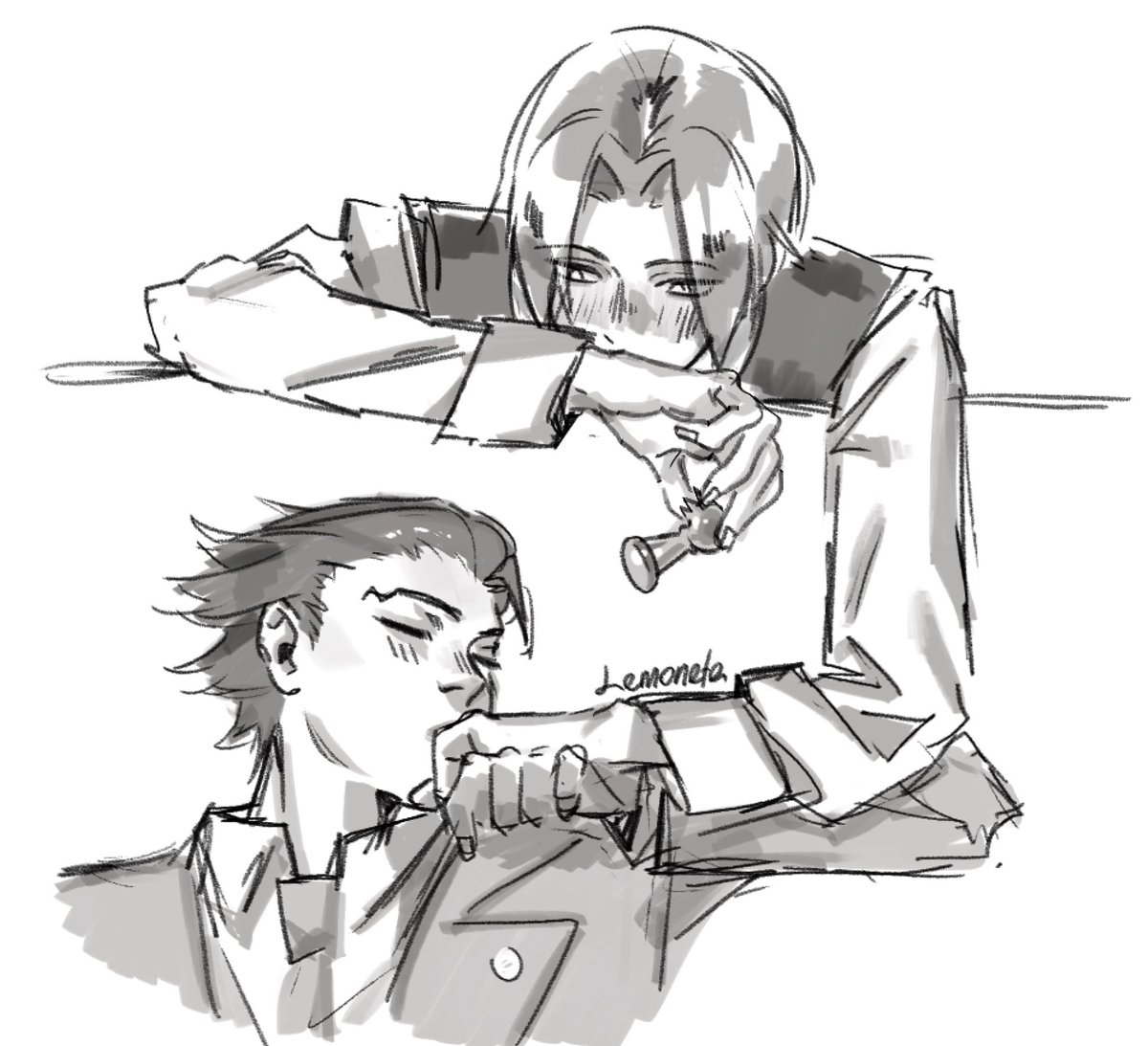 Lemoneta31's tweet image. Im too lazy for switch accs yehh whatever 💔💔 #narumitsu #wrightworth