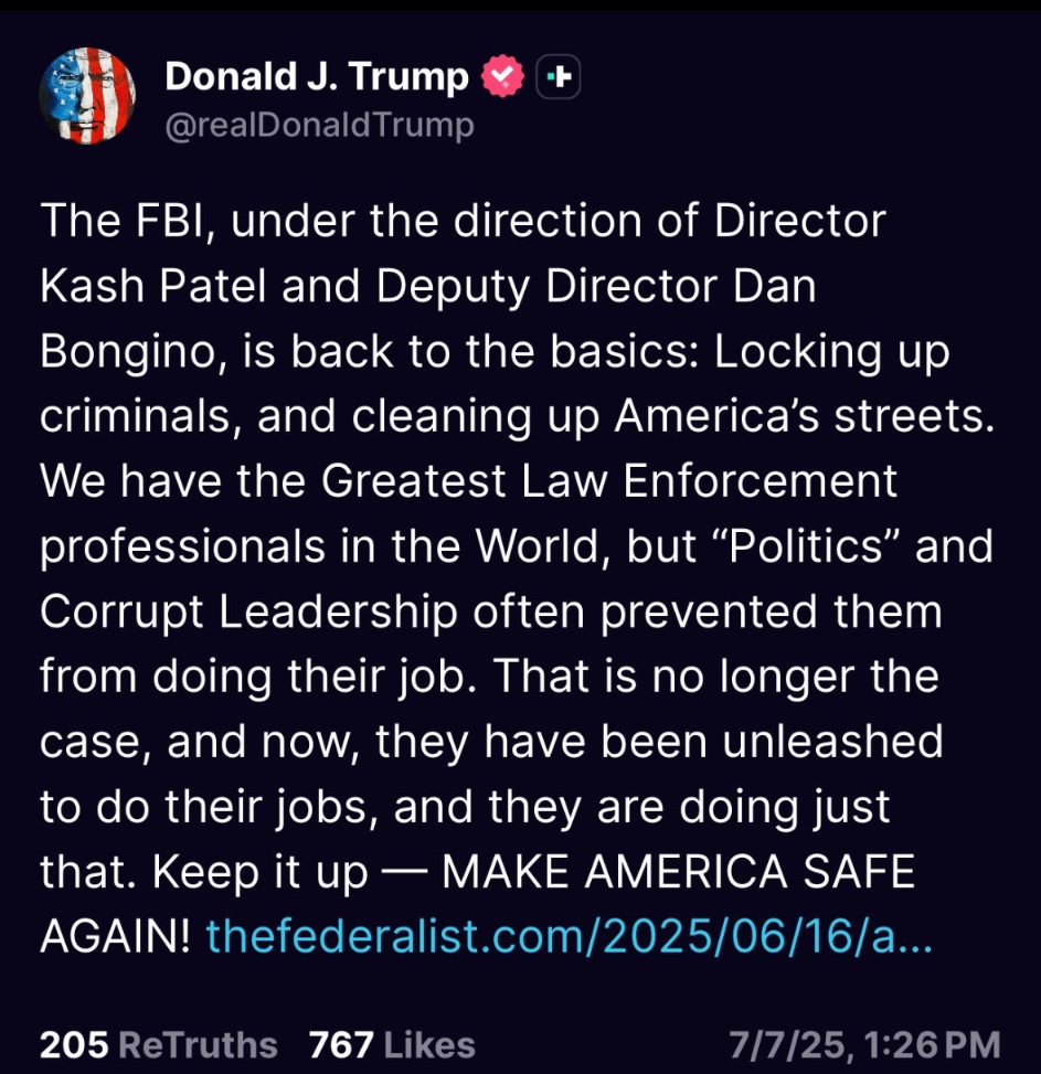🚨 So let me get this straight:

Trump’s FBI (with Kash Patel &amp; Bongino) says they’re “back to basics”…
And the first thing they do is tell us Epstein didn’t traffic anyone, wasn’t murdered, and had no client list?

Survivors deserve better than PR spins.

Follow for