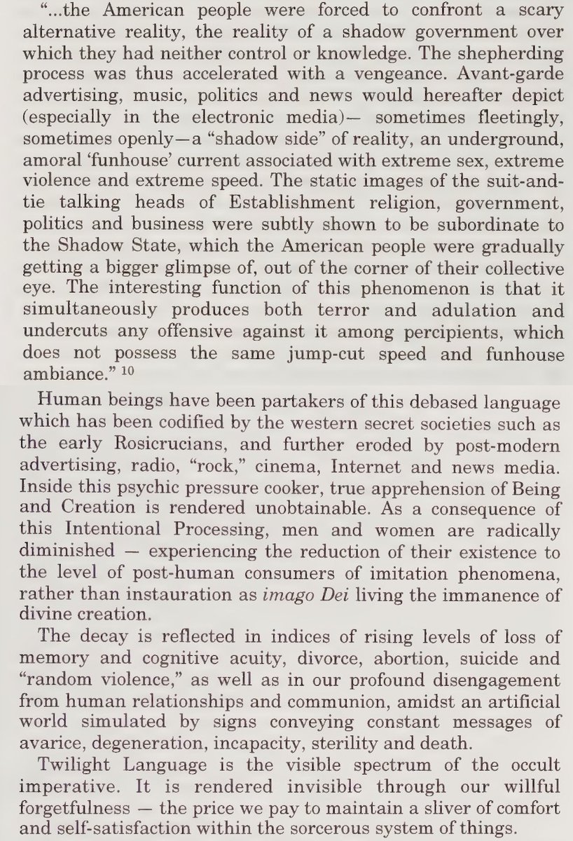 Mocata777's tweet image. Excerpts from *Secret Societies and Psychological Warfare* and *Twilight Language* by Michael A. Hoffman. These books explore how secret groups use psychological tactics and occult symbolism to manipulate perceptions and control narratives.