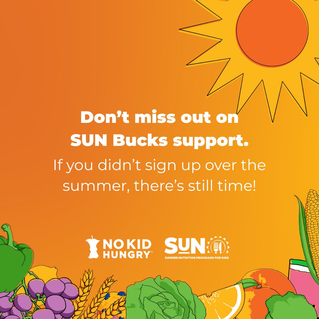 AltaMed Health Services (@altamedhealths) on Twitter photo Need a little extra help with your child’s nutrition this summer? Enrollment for the #SUNBucks program is now open!
Check if you’re eligible & apply by Sep. 2, 2025 to ensure your family has money for groceries in the summer.
Visit: cdss.ca.gov/sun-bucks
<a href="/nokidhungry/">No Kid Hungry</a> Need a little extra help with your child’s nutrition this summer? Enrollment for the #SUNBucks program is now open!
Check if you’re eligible & apply by Sep. 2, 2025 to ensure your family has money for groceries in the summer.
Visit: cdss.ca.gov/sun-bucks
<a href="/nokidhungry/">No Kid Hungry</a>