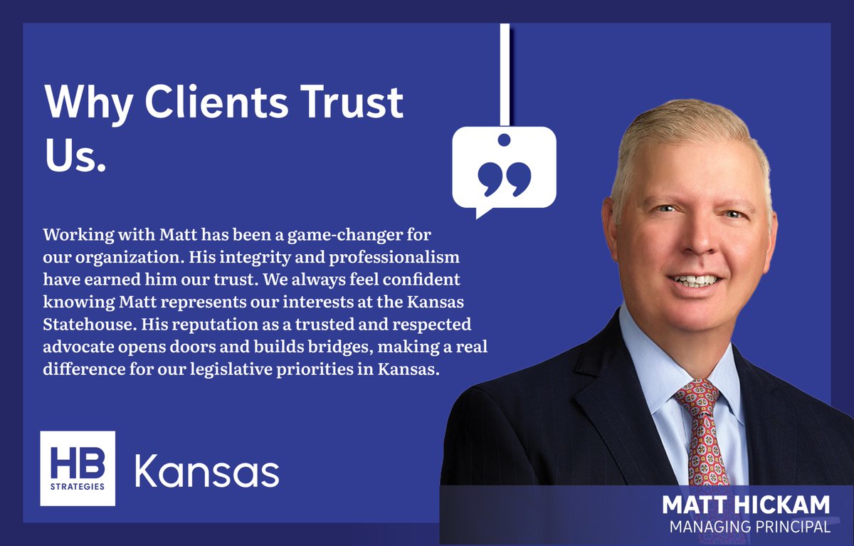 H_B_Strategies's tweet image. Our team in Kansas, Matt Hickam @mhickam and Katie Patterson @ColdCuffs, are preparing clients to navigate opportunities and challenges as Washington puts the budget squeeze on states. Learn more about the Kansans that make up our team and their expertise from their latest…