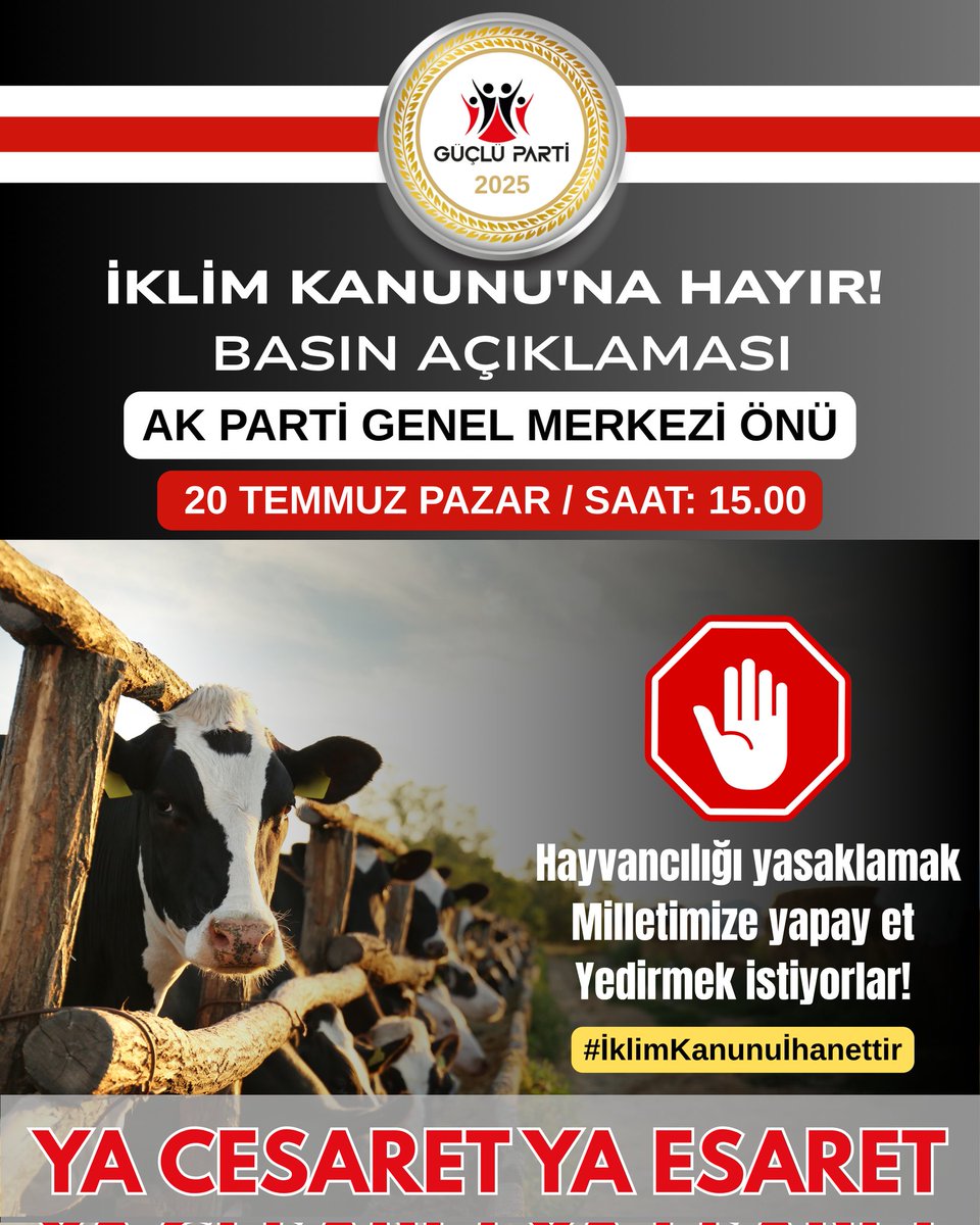 Yalova Şubaşı'nda belediye, "keçi, tavuk, ördek, büyükbaş ve küçükbaş hayvan beslemeyi" yasakladı! 

İklim değişikliği yalanıyla hayvanlara savaş açtılar! 

Karbon salımı bahanesiyle canlıları hayattan koparıp, yapay gıda sektörüne zemin hazırlıyorlar. 

20 Temmuz'da omuz omuza