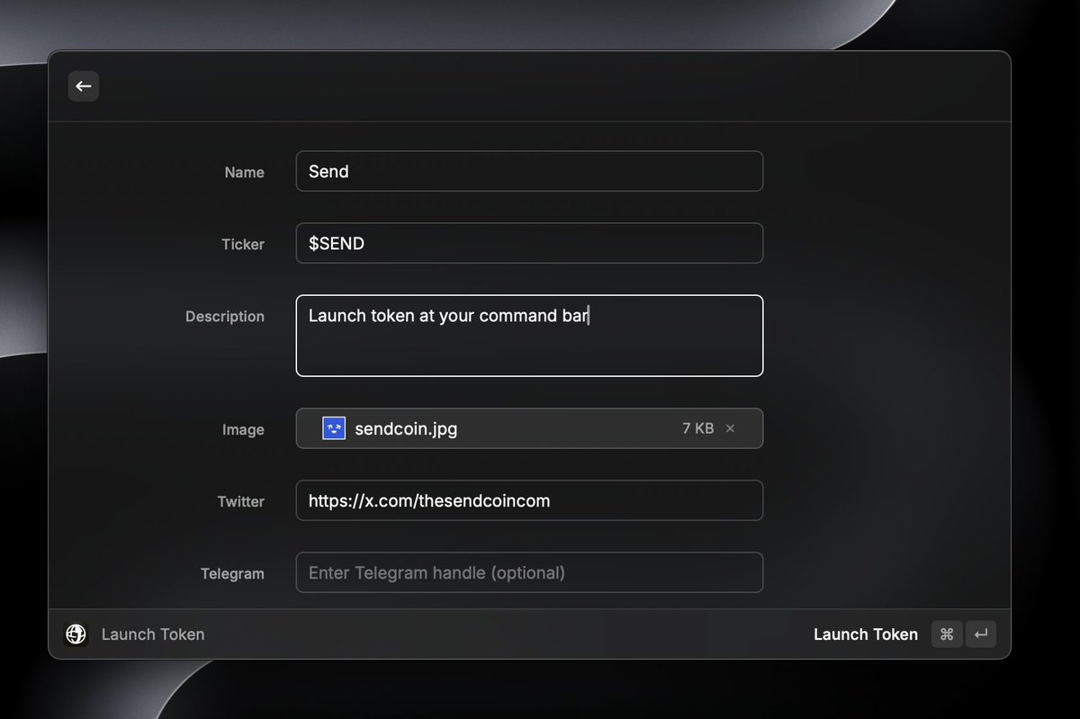 launch token on your command bar.