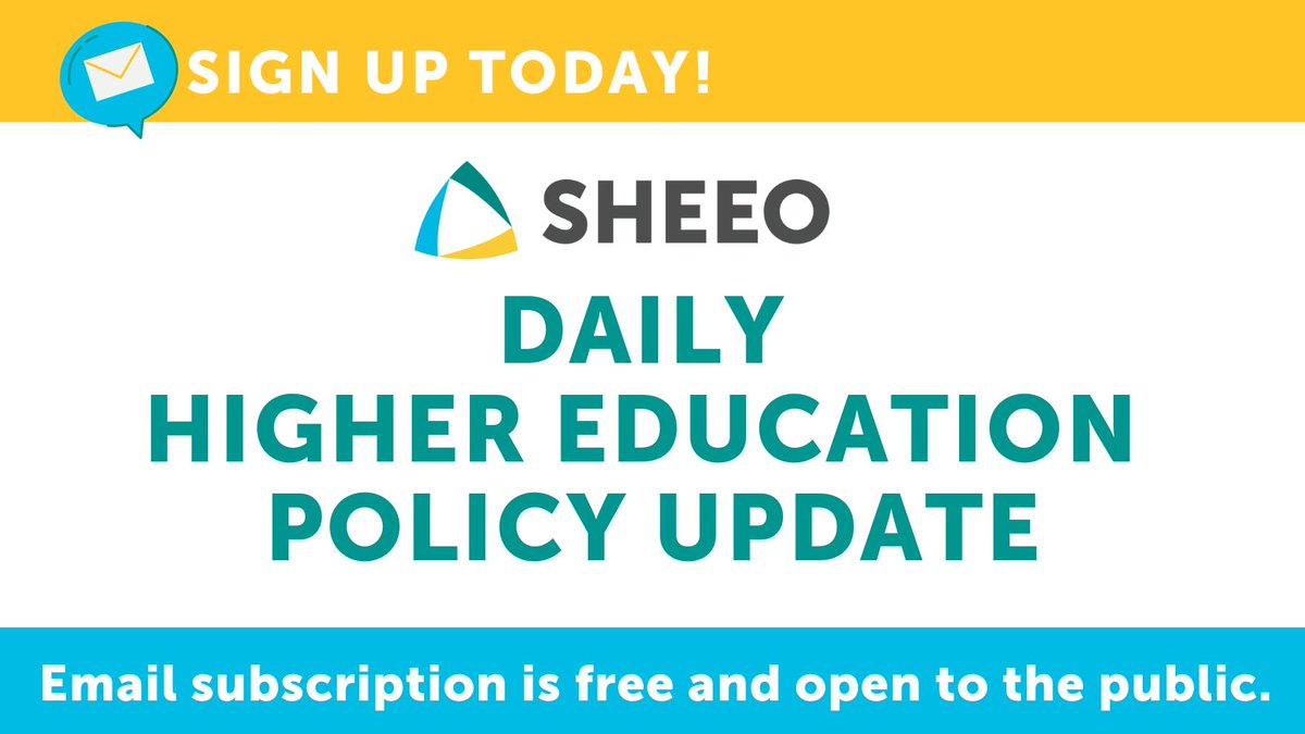 Stay up-to-date with state and national higher education headlines by signing up for our free daily policy update! You won’t miss a thing as it shows up in your email inbox each weekday before 9 a.m. Subscribe today! sheeo.org/about/sheeo-ne…
