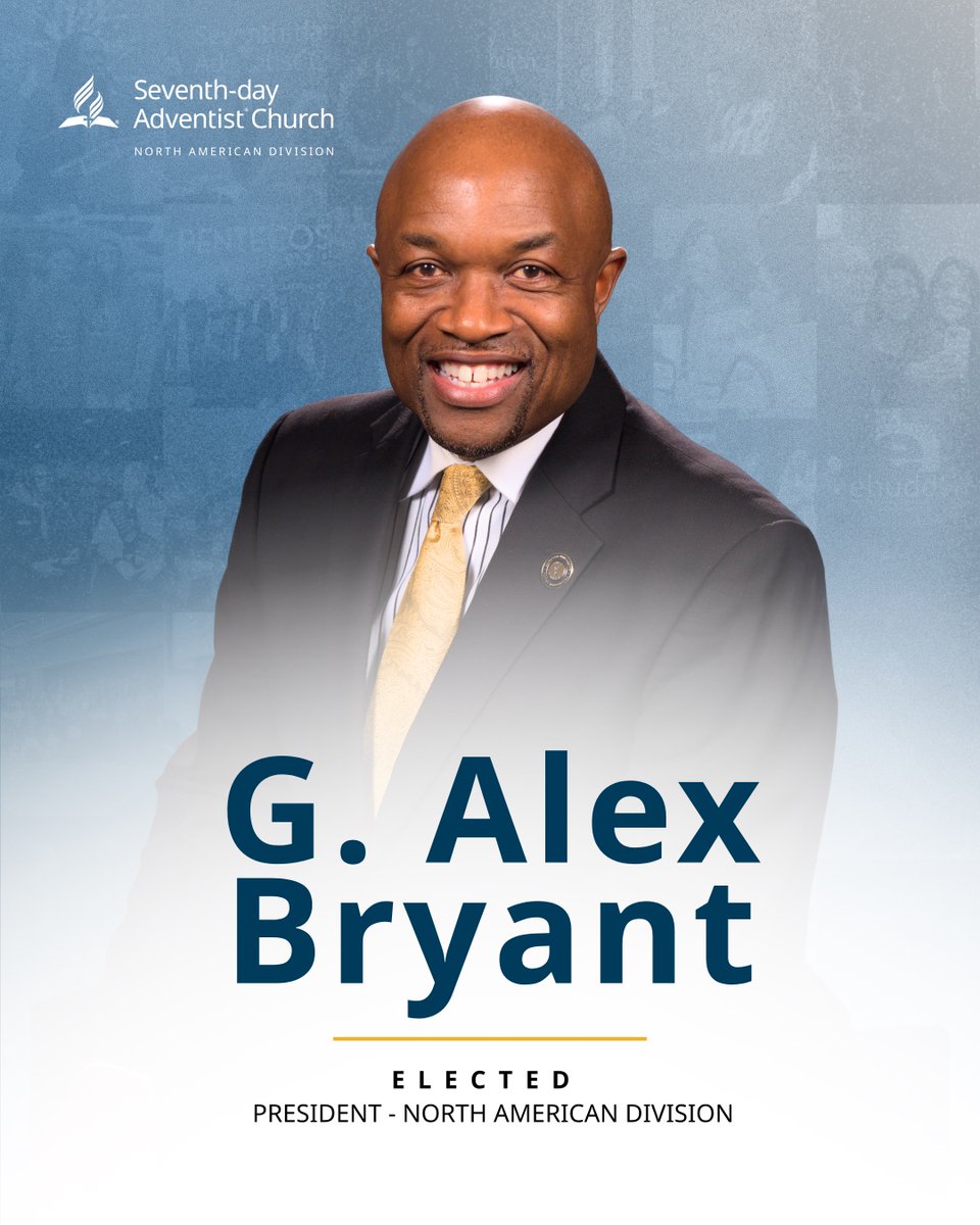 NADadventist's tweet photo. NEWS: G. Alexander Bryant has been re-elected as the president of the NAD during the 62nd General Conference Session. May God bless him as he continues to serve the church in North America. #GCSession #GCSession2025 https://t.co/xtVnmdHeKN