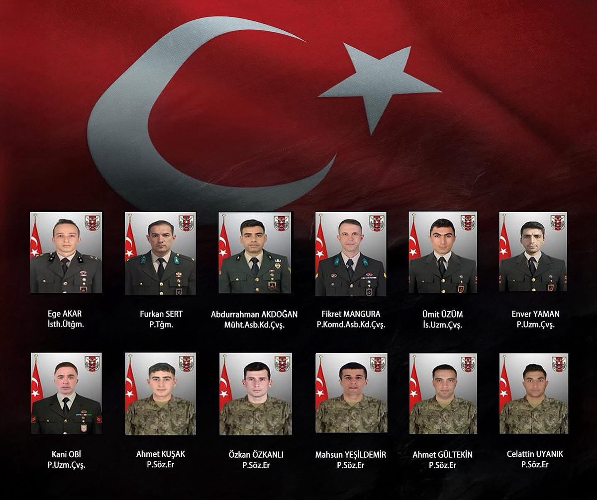 Şehitlerimize Allah’tan rahmet diliyorum.Allah mekanlarını cennet eylesin. Yakınları başta olmak üzere milletimize sabırlar ve başsağlığı diliyorum.