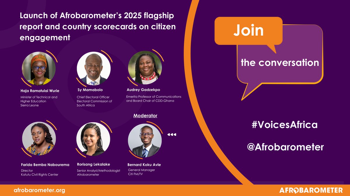 IDS-UON (@ids_uonbi) on Twitter photo Join us today from 12:30pm (EAT) as we unpack insights from 39 countries in <a href="/afrobarometer/">Afrobarometer</a>'s #AfricanInsights2025 flagship report on citizen engagement.
Don’t miss it → bit.ly/44qNgZC
#VoicesAfrica #AfricanInsights2025 Join us today from 12:30pm (EAT) as we unpack insights from 39 countries in <a href="/afrobarometer/">Afrobarometer</a>'s #AfricanInsights2025 flagship report on citizen engagement.
Don’t miss it → bit.ly/44qNgZC
#VoicesAfrica #AfricanInsights2025