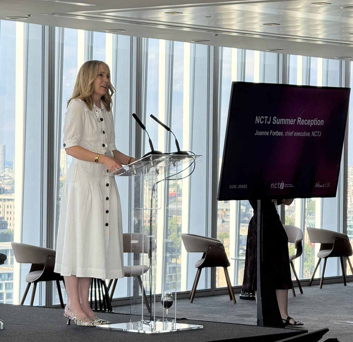 Great to be at the <a href="/NCTJ_news/">NCTJ</a> Summer Reception hosted by <a href="/DowJones/">Dow Jones</a> &amp; <a href="/NewsUK/">News UK</a>, celebrating 20 years of <a href="/The_JDF/">The_JDF</a> with recipients &amp; supporters. Thanks to Joanne Forbes &amp; the NCTJ team. We have some exciting news coming soon…
