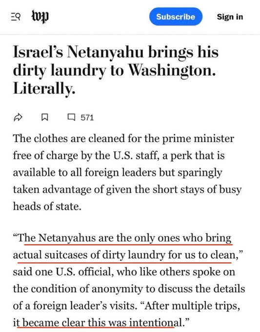 X8Nexus's tweet image. They don’t just wash their sins in Gaza.

They bring literal dirty laundry to Washington—because when you own the narrative, even filth gets handled for free.

It’s not just entitlement.
It’s a message:

We can soil, and you’ll still serve.

#SymbolicPower #SoftColonialism