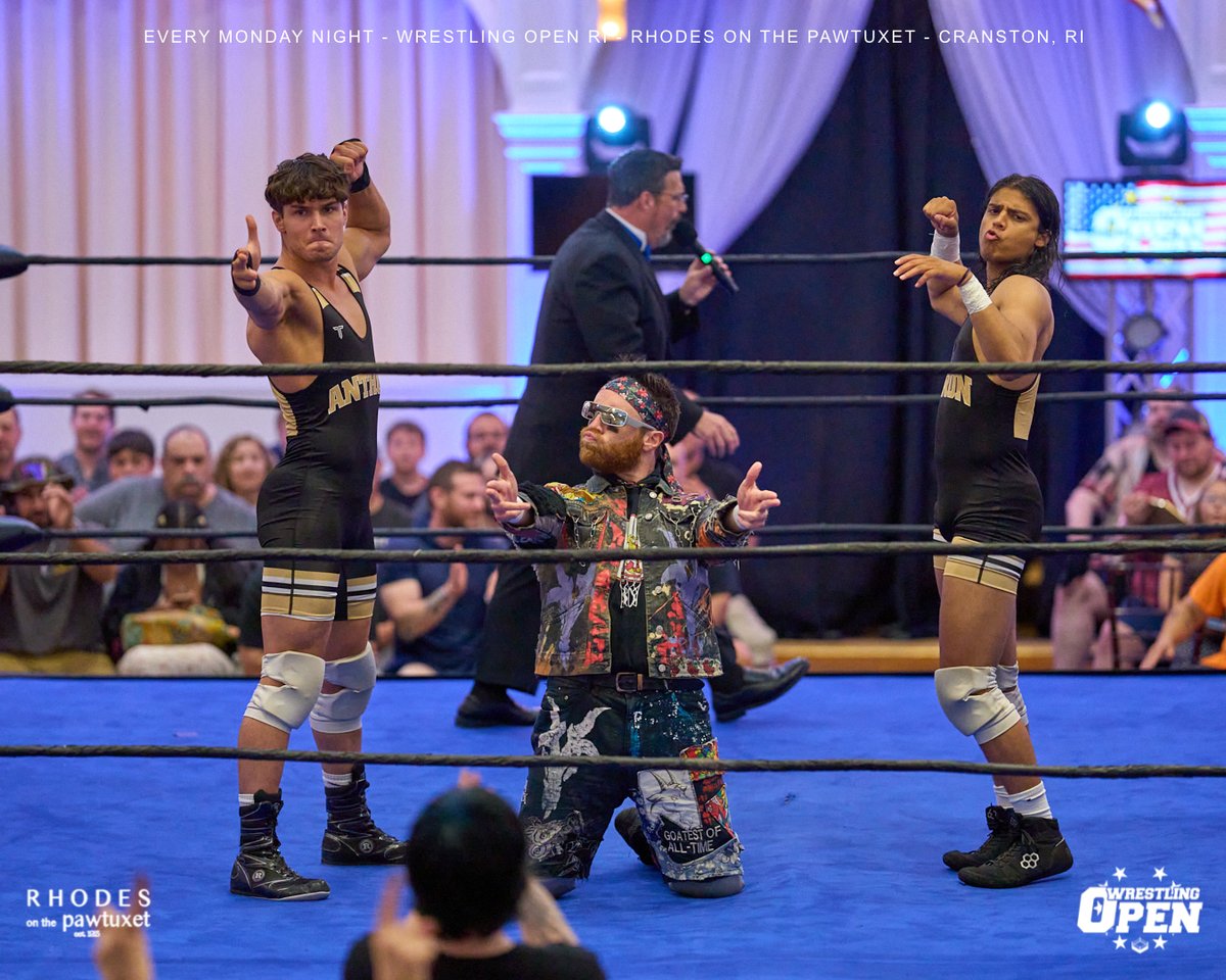TONIGHT: <a href="/WrestlingOpenRI/">Wrestling Open RI</a> at Rhodes On The Pawtuxet in Cranston, RI!

mailchi.mp/81f117da4f6b/w…

- Title Match: Bryce Donovan/Bear Bronson
- Timothy Thatcher/Steven Stetson
- Bobby Orlando/Nick Battee
- Shooter Boys/Mark Sterling &amp; Vinny Scalice
- Aaron Rourke/Georgio Lawrence
