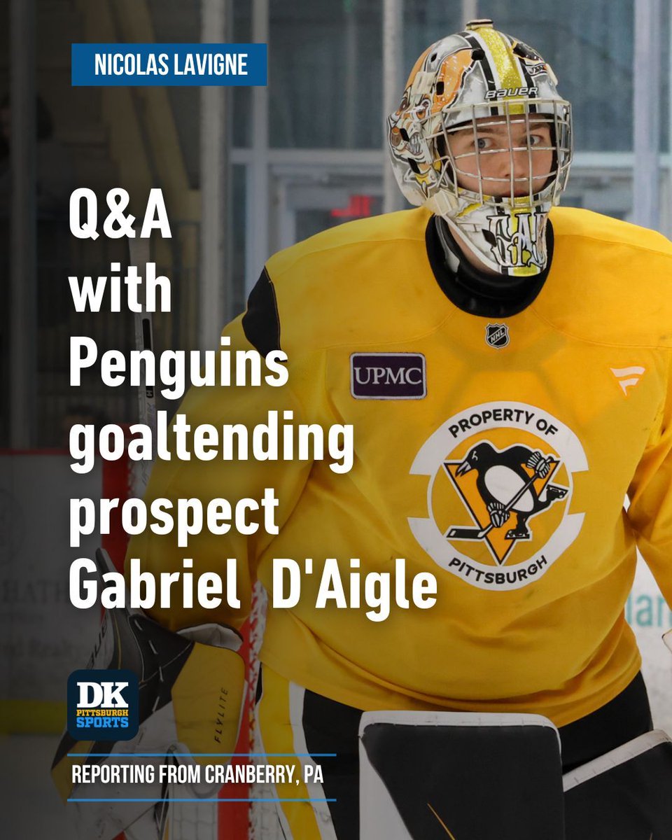 .<a href="/NicLavigne/">Nicolas Lavigne</a> spoke with Penguins goaltending prospect Gabriel D'Aigle about his camp experience, his time playing for a struggling junior team, his relationship with Marc-Andre Fleury and more today here in Cranberry.

dkpittsburghsports.com/team/penguins/…