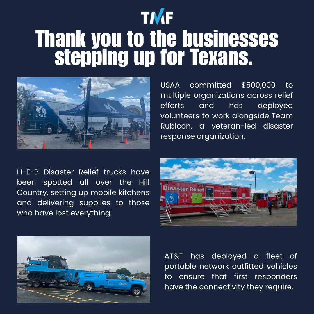TMFtx's tweet image. My heart is aching for the communities wrecked by these devastating floods. I am so grateful for the first responders working tirelessly to rescue and reunite families. If you are able to, I encourage you to donate to relief efforts, linked here: tinyurl.com/GFMFlood &…