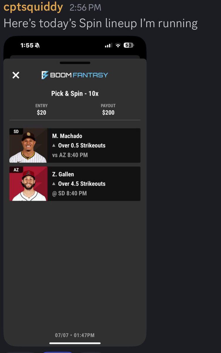 BoomFantasy's tweet image. Discord hit a 100x last night
Back today with a 10x
What a heater 🔥 Only at Boom