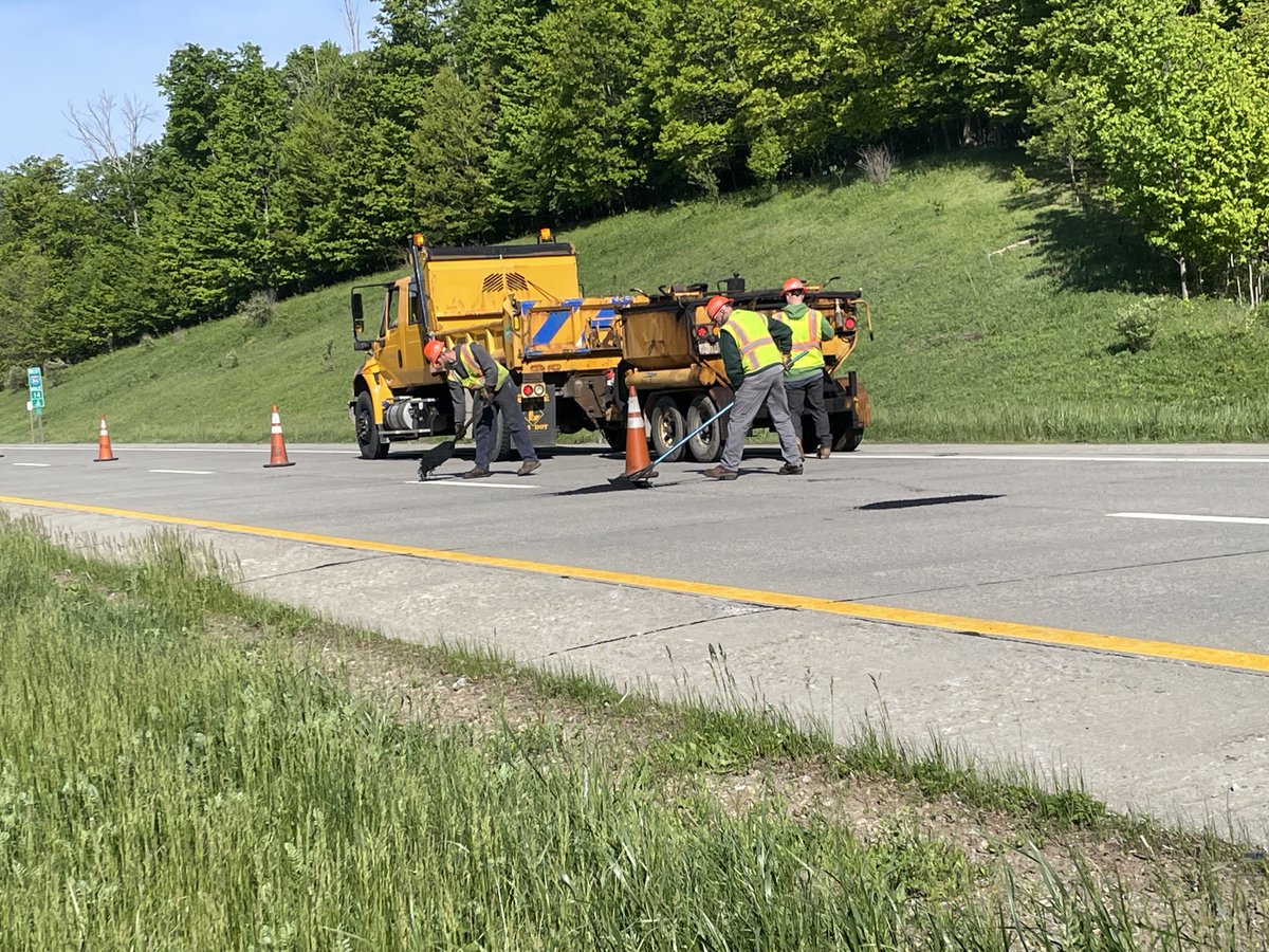 Skid patching is an important part of our day-to-day operation to make sure you have a smooth ride. Check out this crew on I-86 in Chautauqua County, hard at work!
