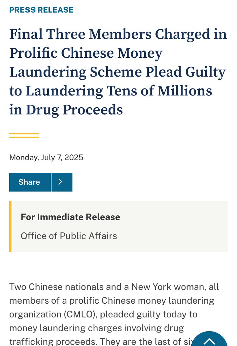 bxieus's tweet image. Here is the latest from DOJ: Three Chinese pleaded guilty today to money laundering charges involving drug trafficking proceeds.
justice.gov/opa/pr/final-t…
People always think the Chinese immigrants as a group with low crime rate. Think again!